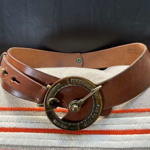 Leather Belt, vintage, Size S, Brown Color